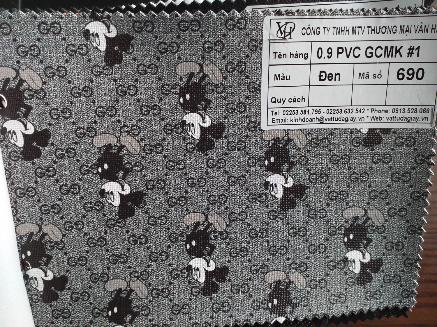 0.9 pvc gcmk 1 đen mã 690 - 0.9 PVC GCMK #1 đen mã 690