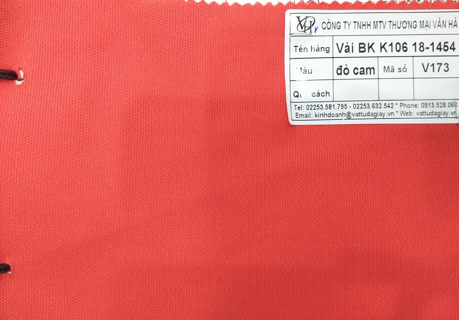 vải bk k106 18 1454 đỏ cam mã v173 - Vải BK K106 18-1454 đỏ cam mã V173
